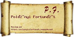 Polónyi Fortunát névjegykártya